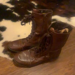 Faux leather boots. Size 8.